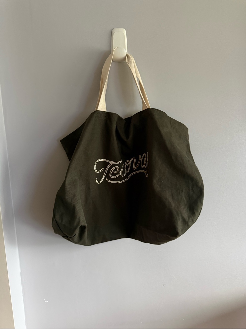 Tecovas Oversized Canvas Tote Bag Black Double Sided Logo Large Travel Shopping
